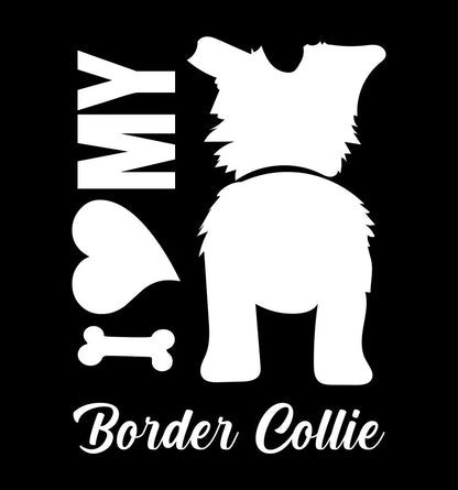 I Heart My Border Collie dog breed decal