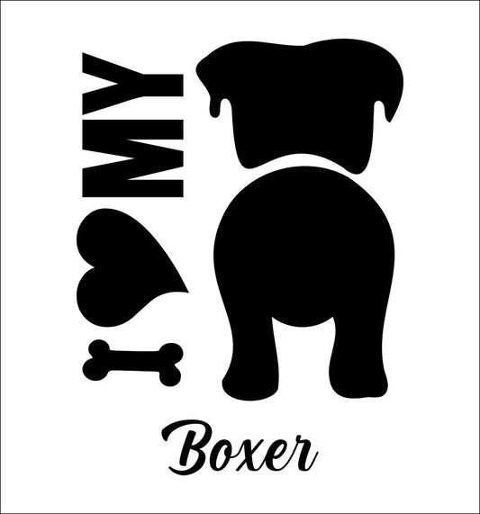 I Heart My Boxer dog breed decal