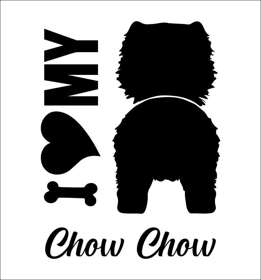 I Heart My Chow Chow dog breed decal