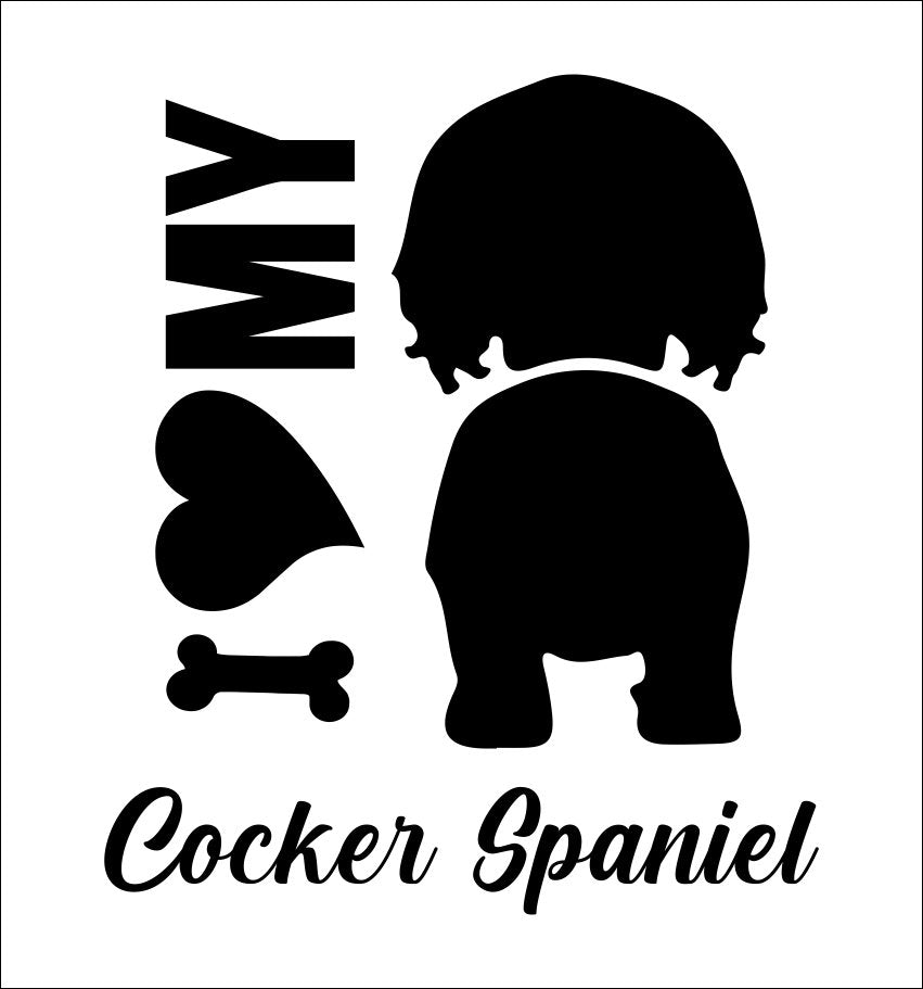 I Heart My Cocker Spaniel dog breed decal