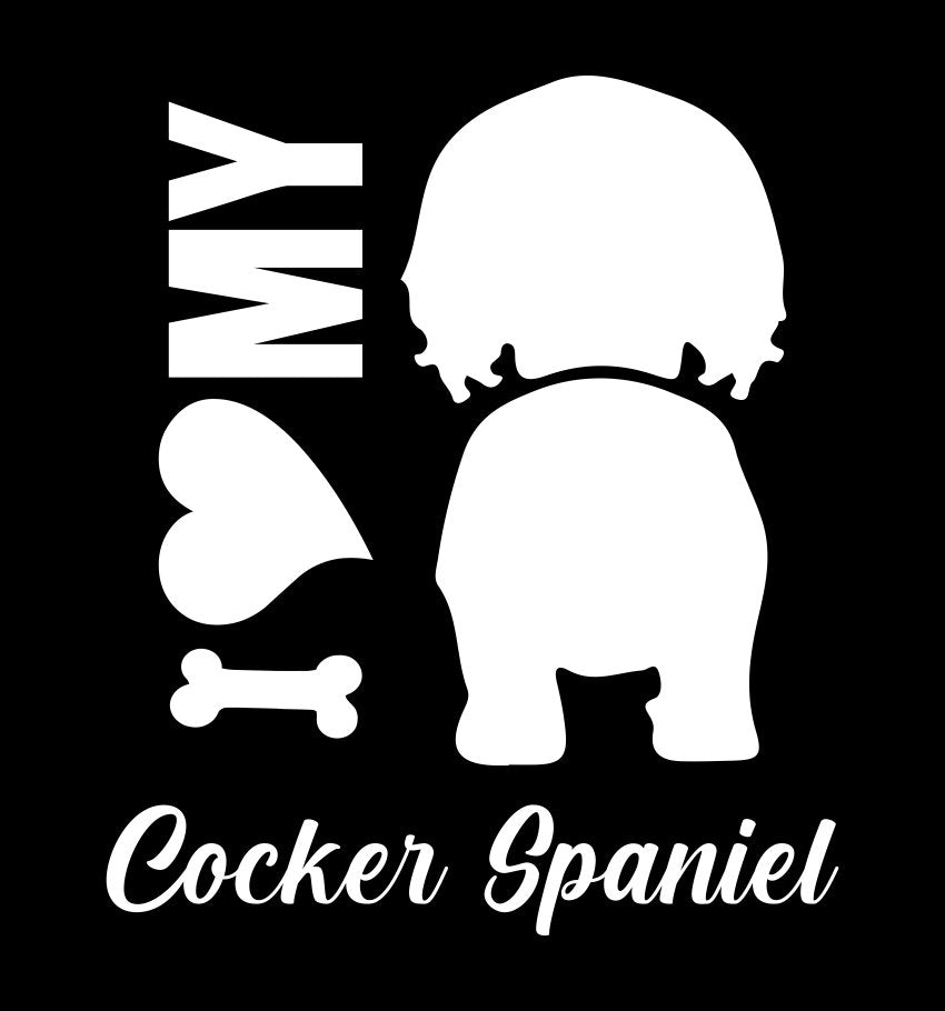 I Heart My Cocker Spaniel dog breed decal