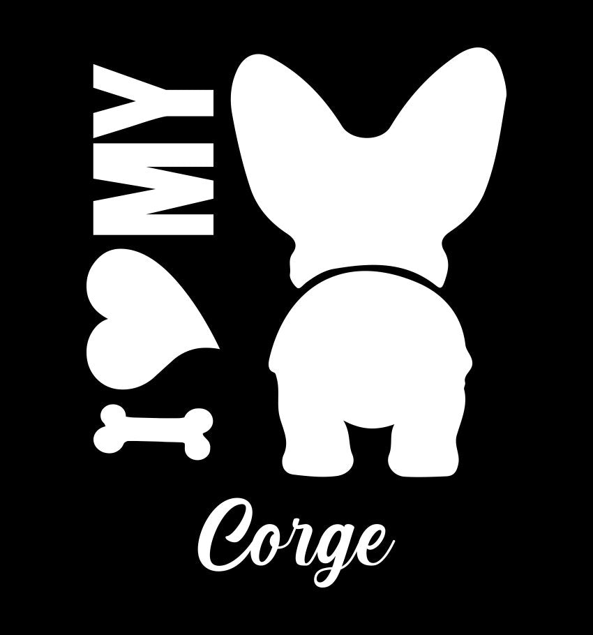 I Heart My Corge dog breed decal