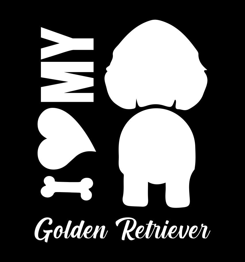 I Heart My Golden Retriever dog breed decal