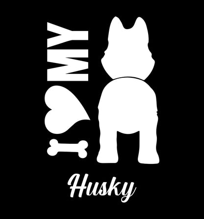 I Heart My Husky dog breed decal