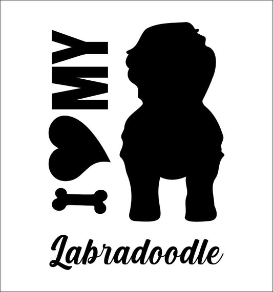 I Heart My Labradoodle dog breed decal