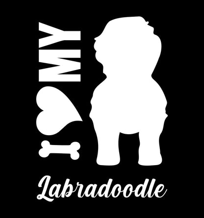 I Heart My Labradoodle dog breed decal