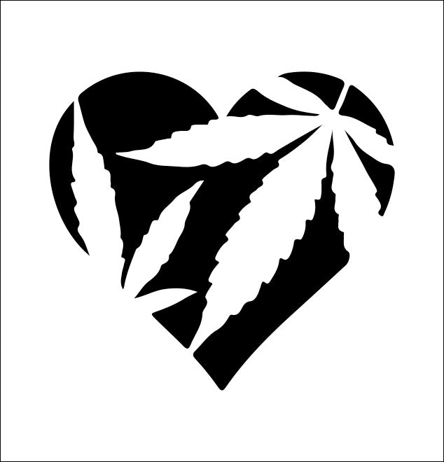 Weed Heart marijuana decal