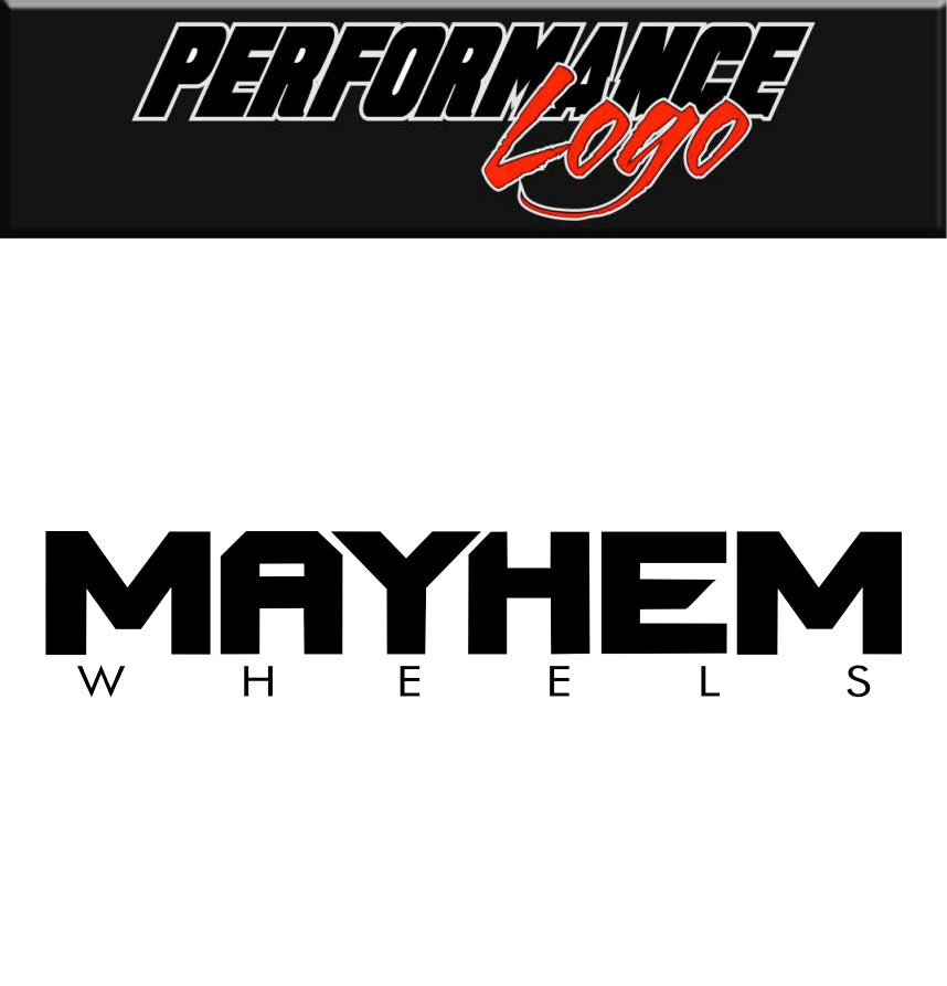 Mayhem Wheels decal, performance car decal sticker