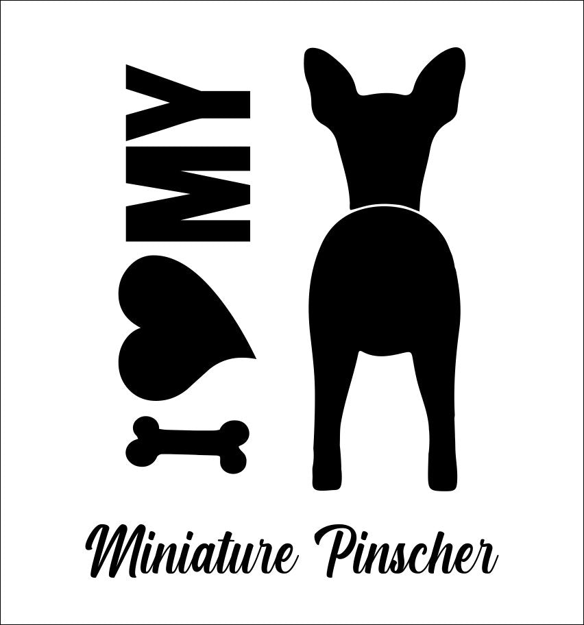 I Heart My Miniature Pinscher dog breed decal