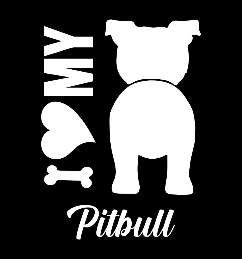 I Heart My Pitbull dog breed decal