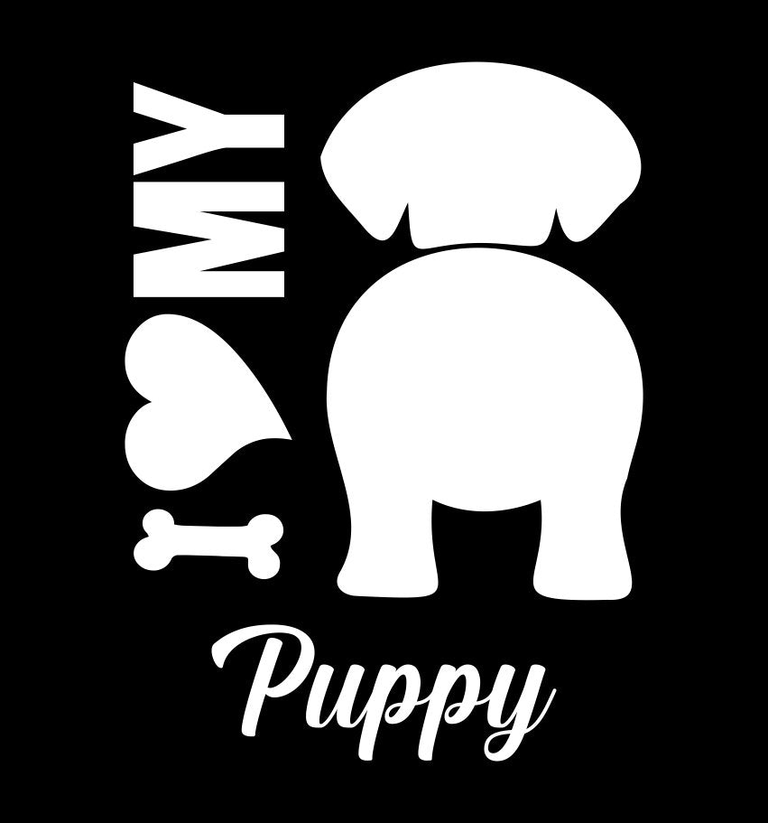 I Heart My Puppy dog breed decal