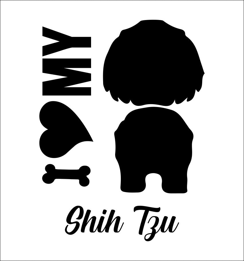 I Heart My Shih Tzu dog breed decal