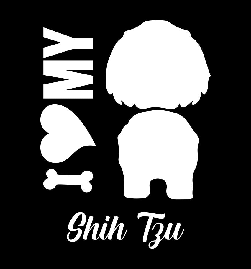 I Heart My Shih Tzu dog breed decal