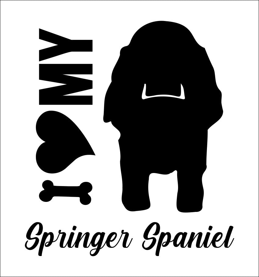 I Heart My Springer Spaniel dog breed decal