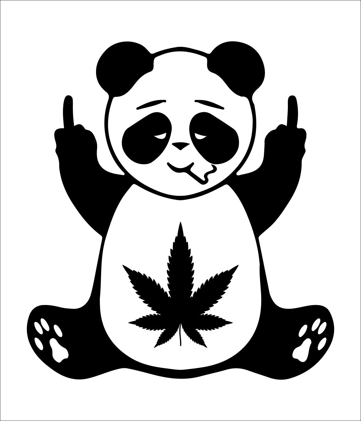 weed panda decal