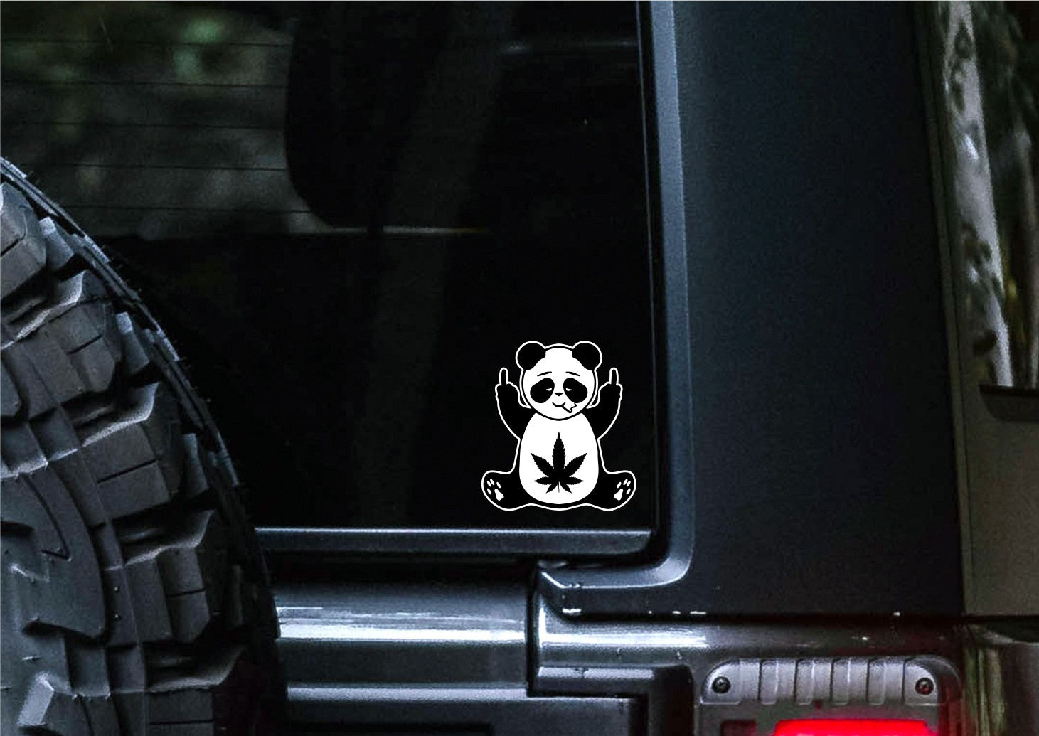 weed panda decal