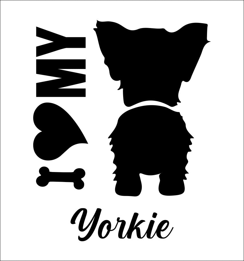 I Heart My Yorkie dog breed decal