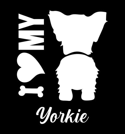 I Heart My Yorkie dog breed decal