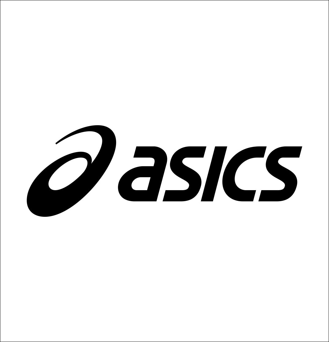 asics decal, car decal sticker