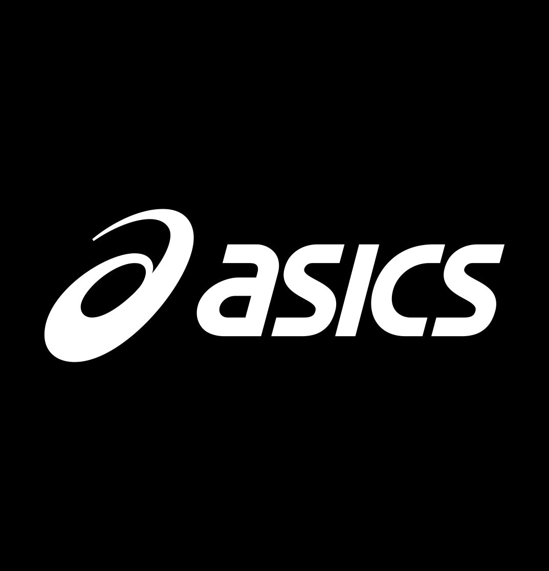 asics decal, car decal sticker