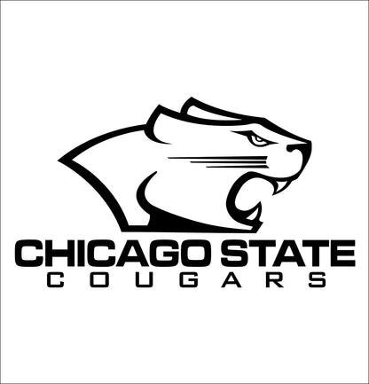 Chicago State Cougars decal, car decal sticker, college football