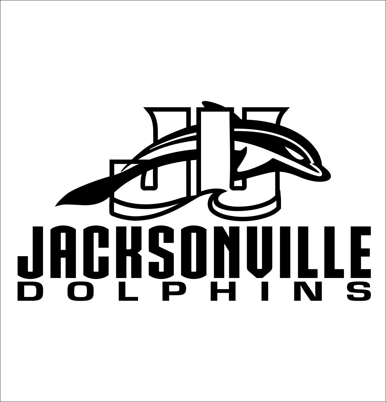 Jacksonville Dolphins decal, car decal sticker, college football