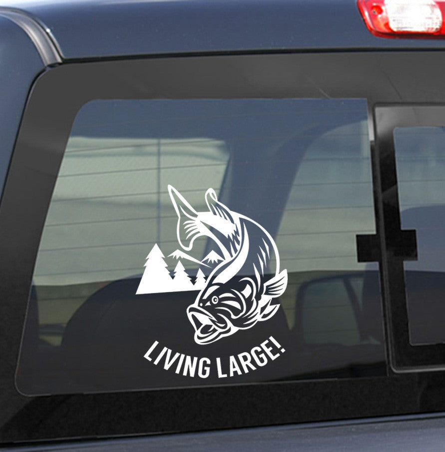 living large bass fishing decal – North 49 Decals