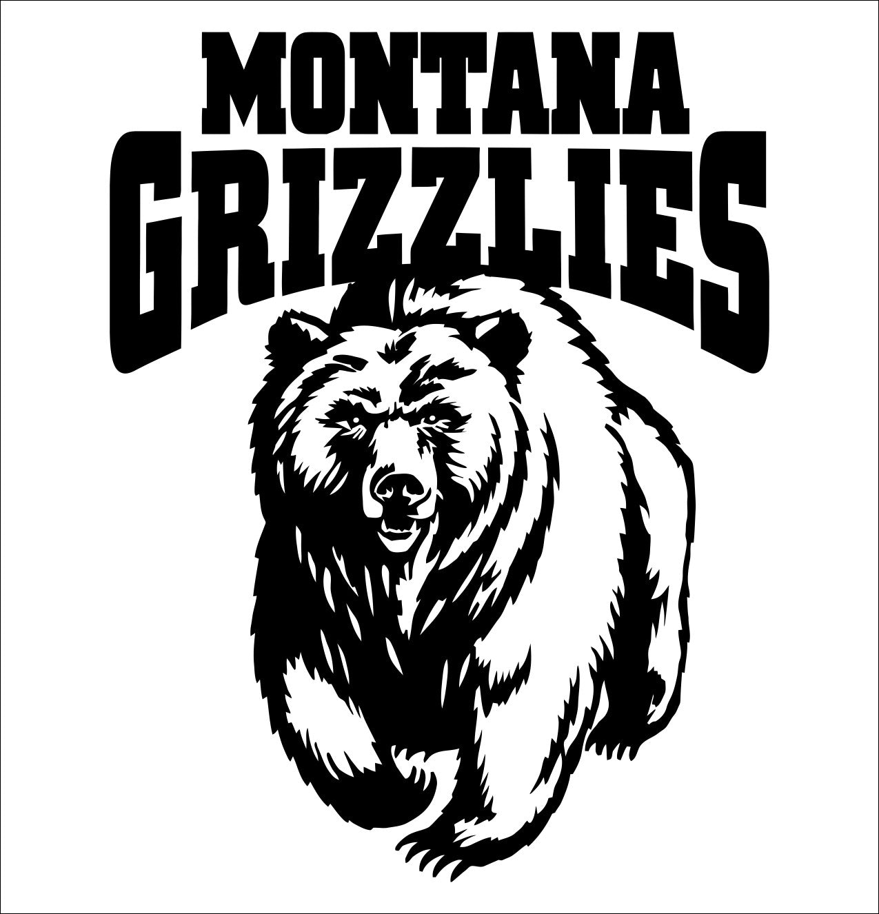 Montana Grizzlies decal, car decal sticker, college football