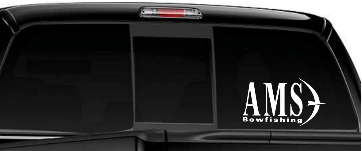 ams bowfishing decal, car decal sticker