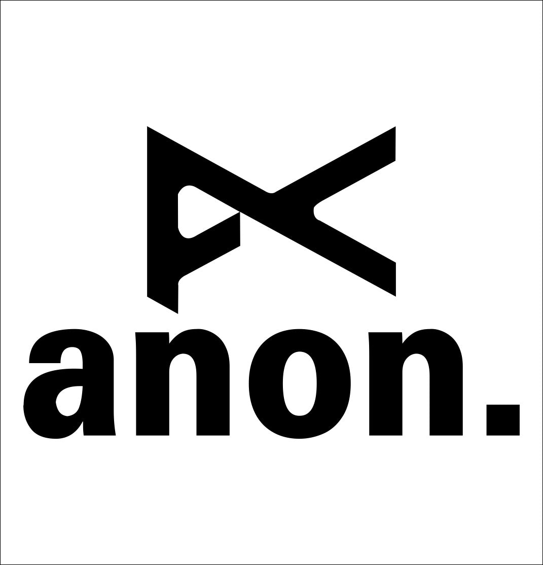 Anon decal, ski snowboard decal, car decal sticker