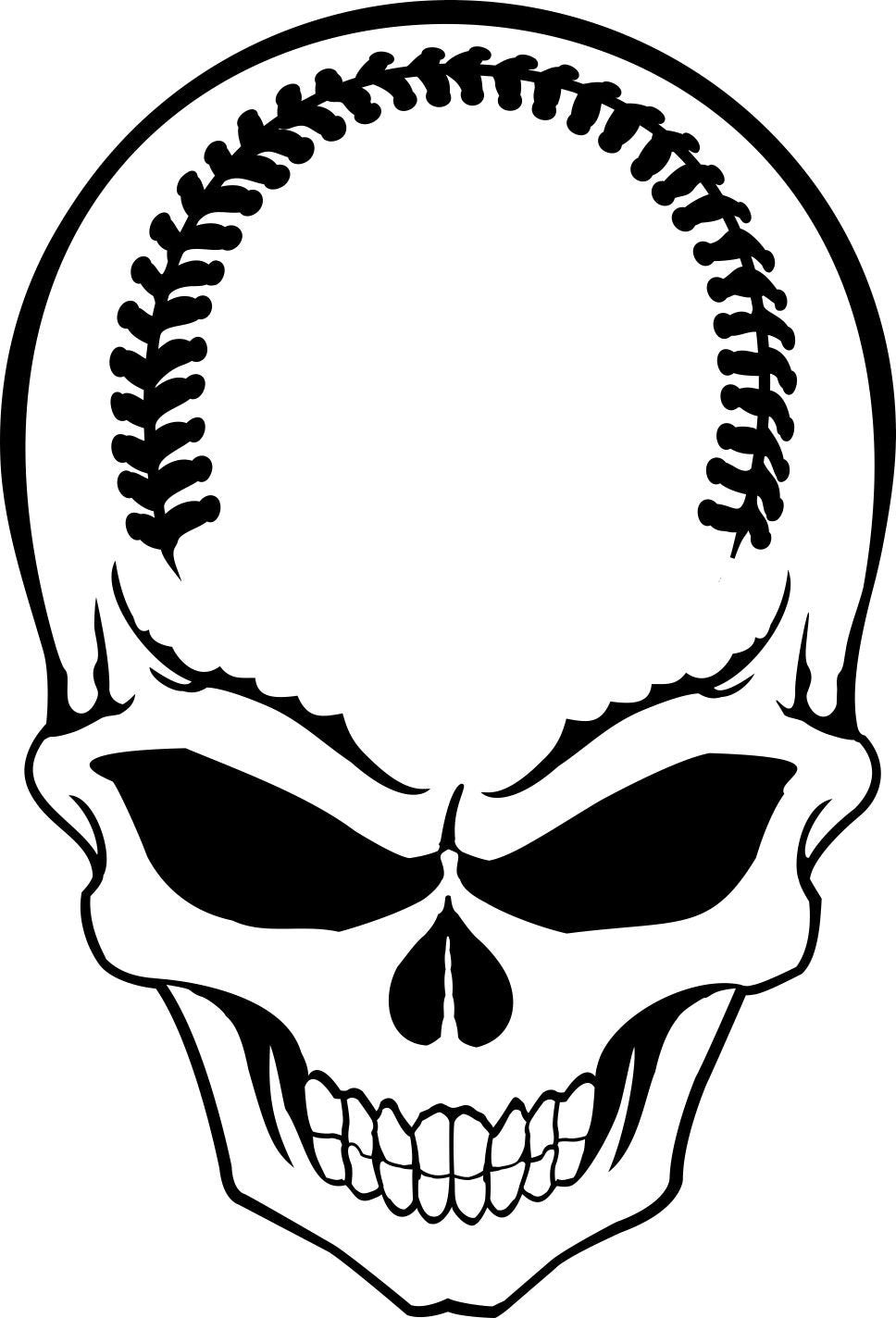 baseball sport skull decal - North 49 Decals