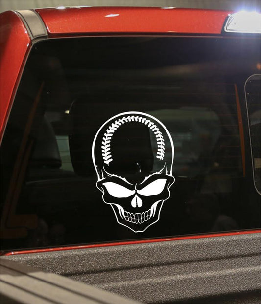 baseball sport skull decal - North 49 Decals