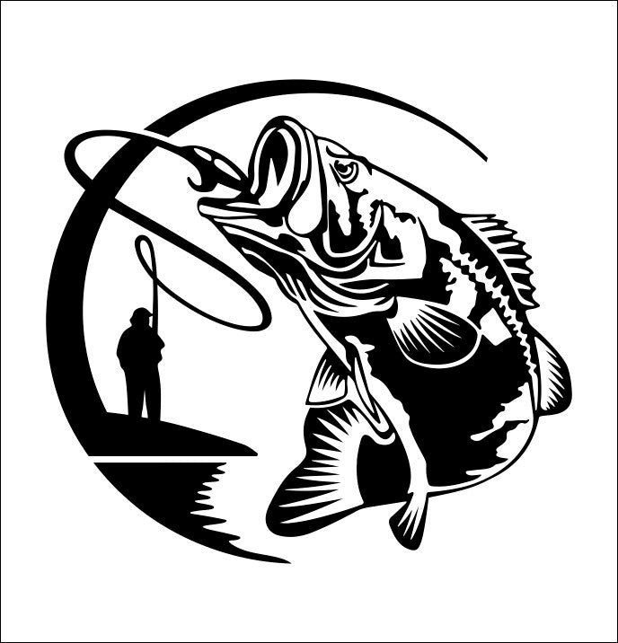 Bass Fish On fishing decal