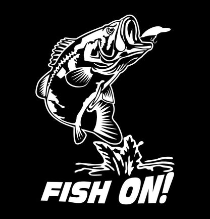 Bass Fish on fishing decal