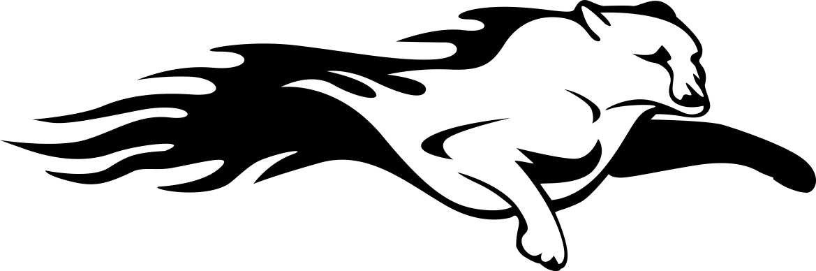 cougar 4 flaming animal decal - North 49 Decals