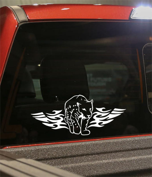 cougar flaming animal decal - North 49 Decals