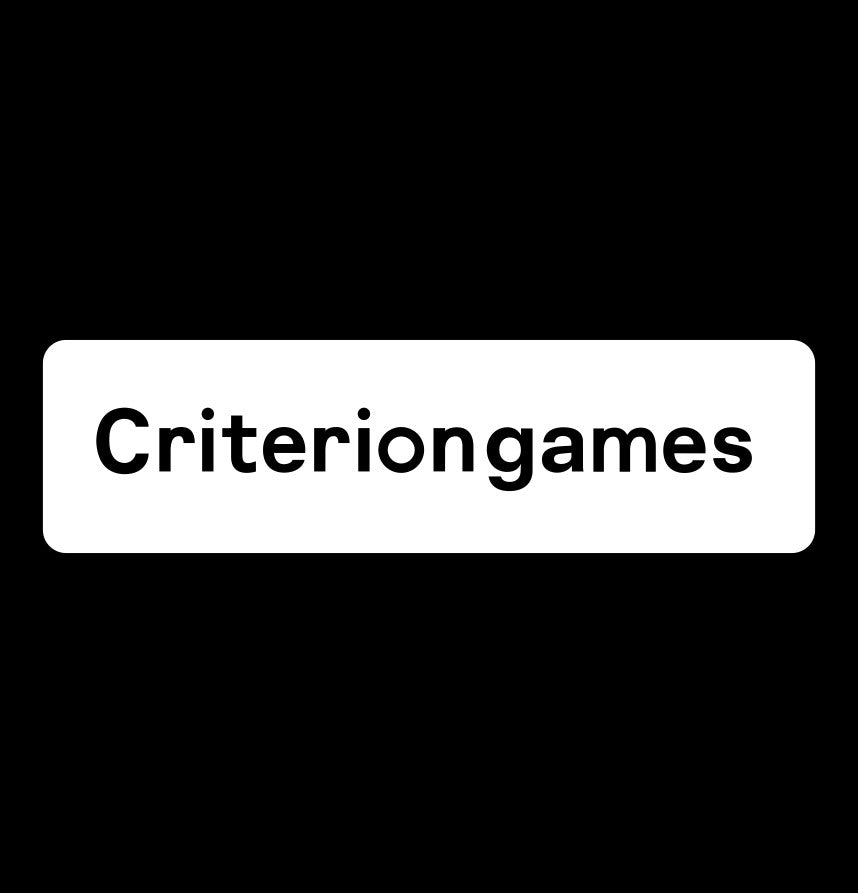 Criterion Games decal, video game decal, sticker, car decal