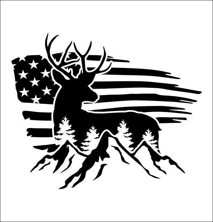 Deer Flag hunting decal