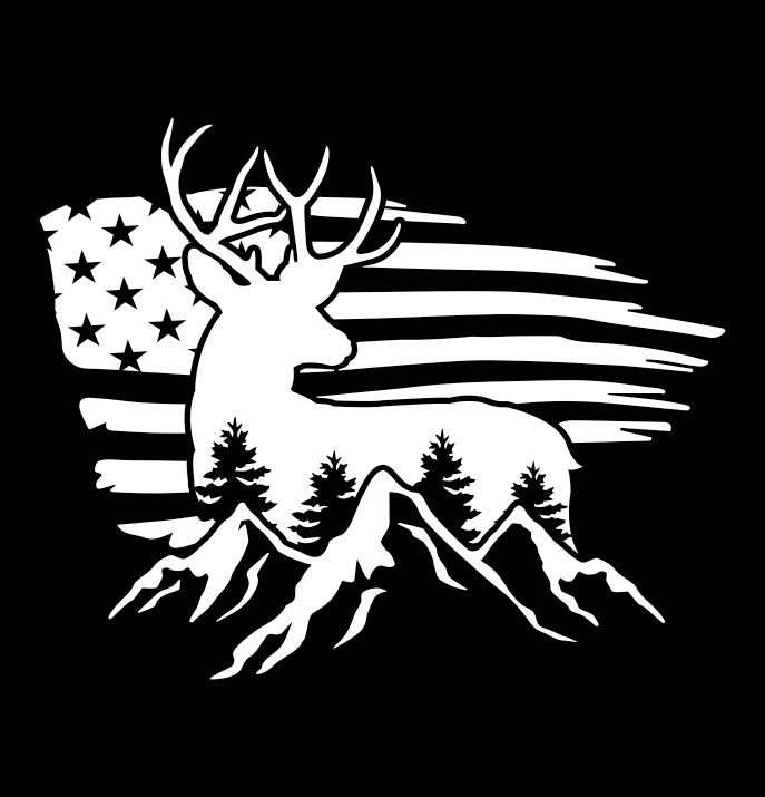 Deer Flag B hunting decal