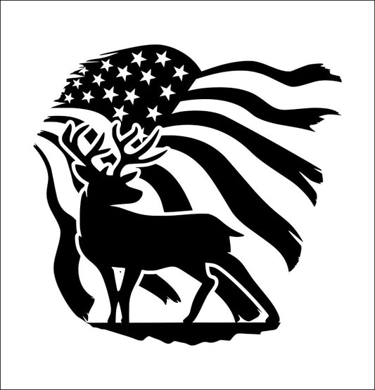 Deer Flag E hunting decal