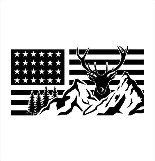 Deer Flag  hunting decal