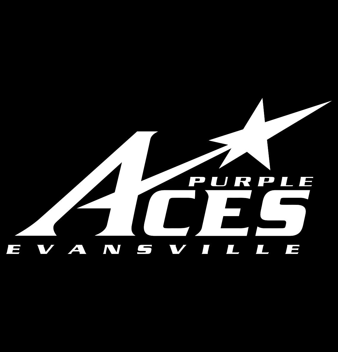 Evansville Purple Aces decal, car decal sticker, college football