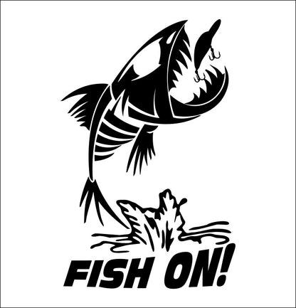 fish bone fish on fishing decal