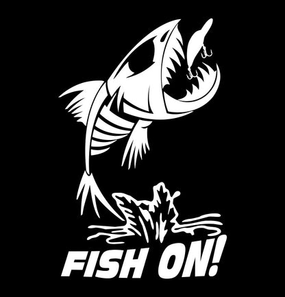 fish bone fish on fishing decal