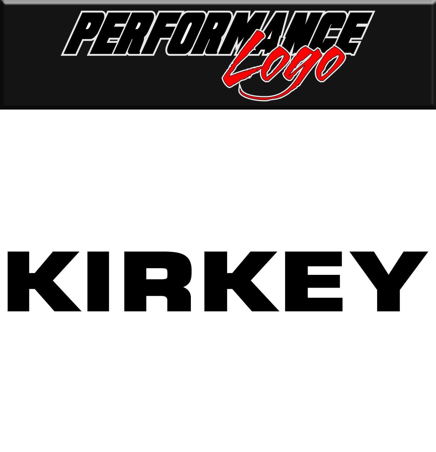 Kirkey decal, performance decal, sticker