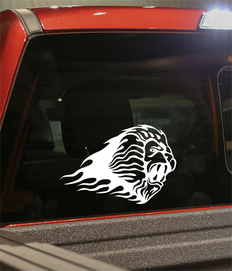 lion 3 flaming animal decal - North 49 Decals