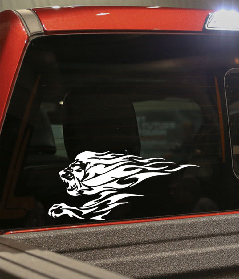 lion flaming animal decal - North 49 Decals