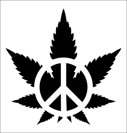 Weed Peace Symbol marijuana decal