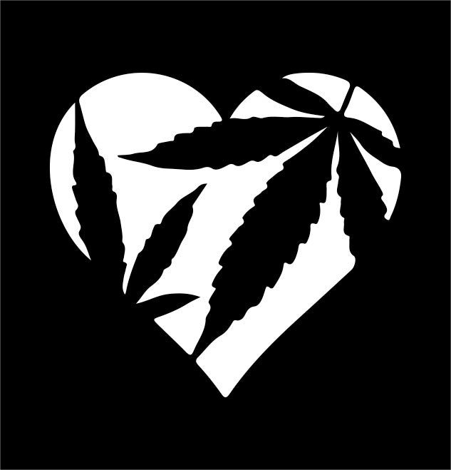 Weed Heart marijuana decal