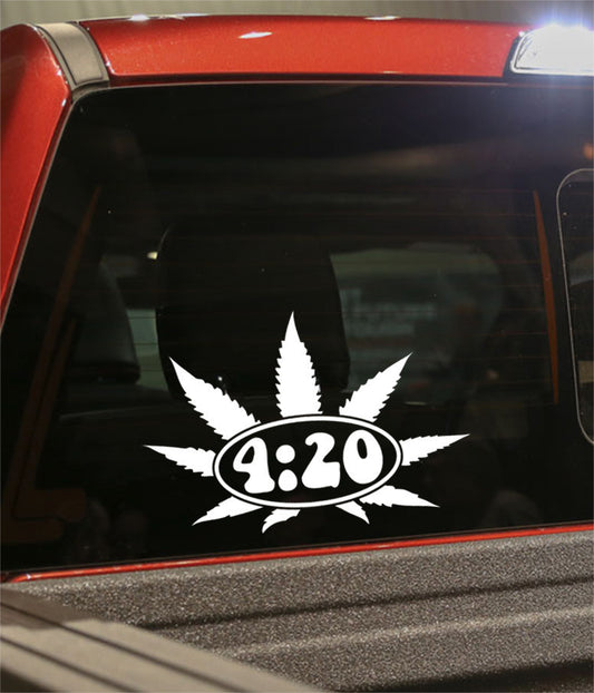 4:20 leaf marijuana decal - North 49 Decals